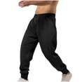 thumbnail image 1 of EGNMCR Men's Lightweight Pants, Cargo Pants Men, Linen Pants Men Men's Drawstring Elastic Waist And Solid Color Pocket Hoodie Binding Leg Pants Tracksuit Pants Men Polyester Pants, 1 of 5