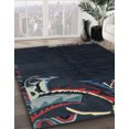 thumbnail image 2 of Ahgly Company Indoor Round Abstract Blue Moss Green Oriental Area Rugs, 4' Round, 2 of 6