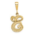 thumbnail image 1 of Diamond2Deal 14K Yellow Gold Script Filigree Letter E Initial Pendant for Women, 1 of 6