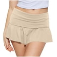 thumbnail image 1 of Timegard Skirts for Women Summer Low Waist Ruched Mini Skirts Solid Color Casual Loose Workout Shorts, 1 of 6