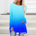 thumbnail image 2 of Annhoo Hauts Grande Taille pour Femmes Automne Manches Longues Col Rond Chemises Habillées Amples Confortables Tuniques Couleur Dégradée, 2 of 6