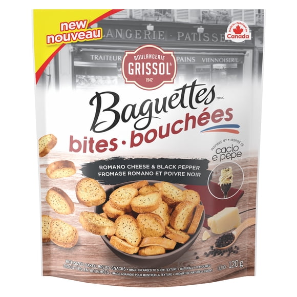Grissol Baguettes Bites Romano Cheese and Black Pepper