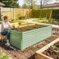 thumbnail image 3 of Outsunny 8x4x2ft Galvanized Raised Garden Bed, Open Bottom, Light Green, 3 of 10