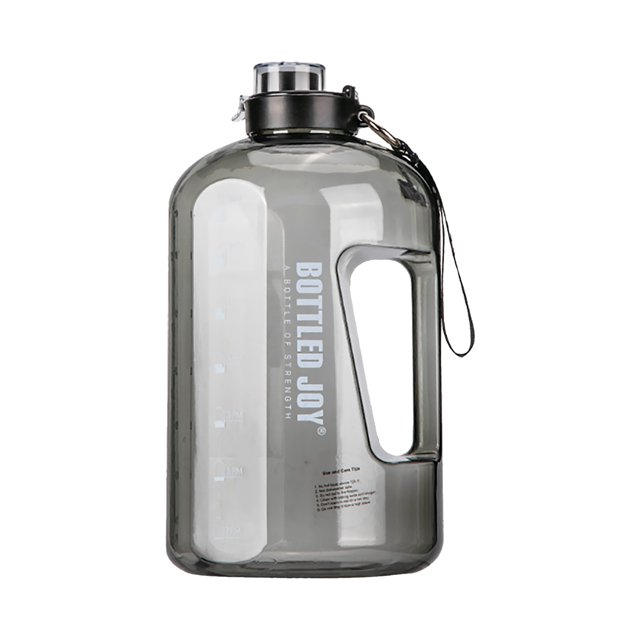 Bouteille d'Eau Grande Capacité, Bouteille d'Eau à Grand Goulot Étanche avec Indicateur de Temps et Bouchon à Clapet, Convient au Entraînement Physique, à la Randonnée et au Travail, Noire, 2500 ml
