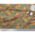 thumbnail image 3 of Soimoi polyester Crepe Fabric Straw,Glass & Coconut Drink Summer Designs Fabric Prints By Yard 42 Inch Wide, 3 of 3