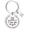 thumbnail image 1 of Heliisoer To My Son Message Keychain Stainless Steel Initial Last Name 26 Letter Family Inspirational Keychain Gift, 1 of 1