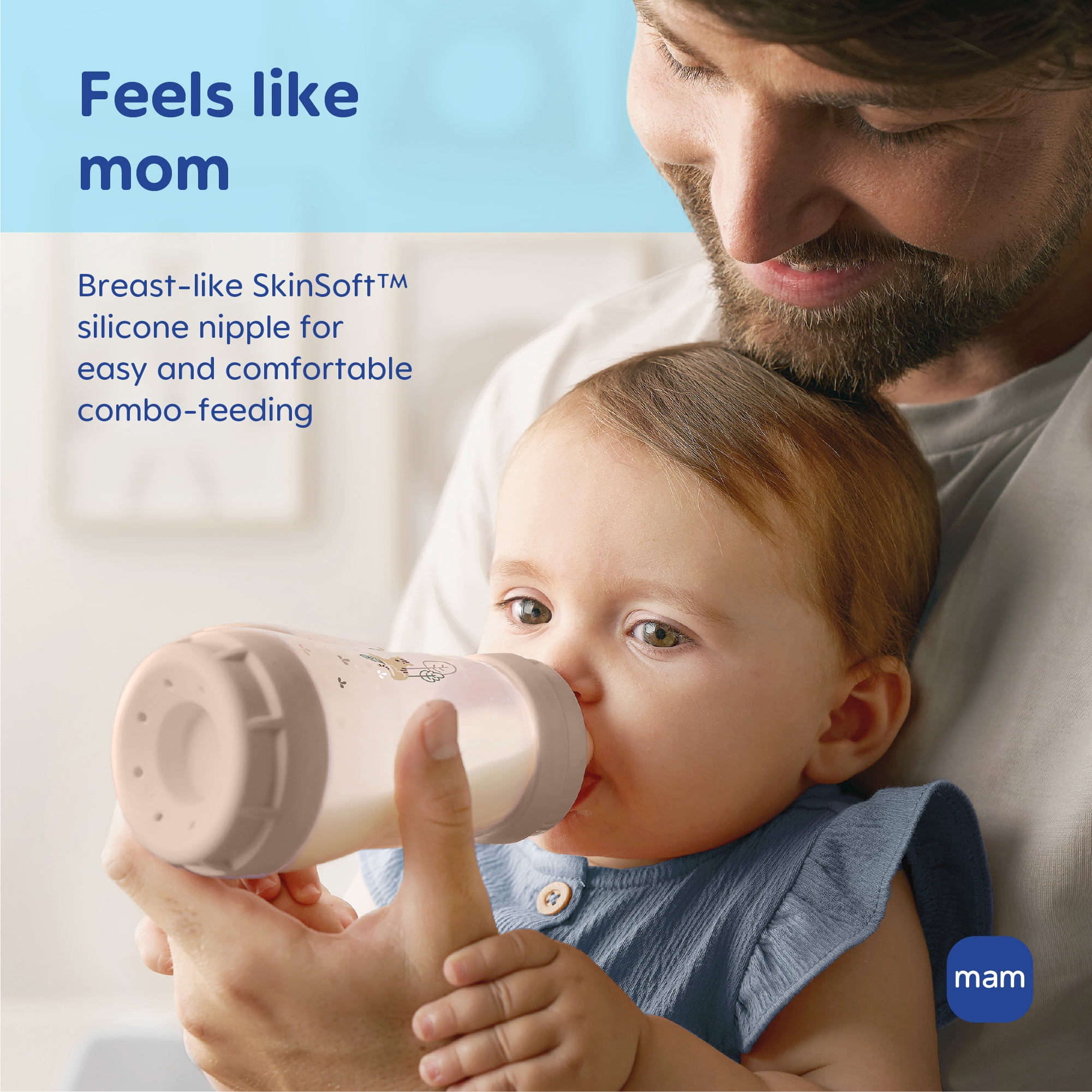 MAM Easy Start Anti-Colic Matte Baby Bottles, 2x5oz Bottles, Slow Flow Bottles with Silicone Nipple, Baby Bottles for Baby Boy