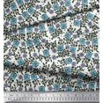 thumbnail image 3 of Soimoi Modal Satin Fabric Leaves & Floral Block Decor Fabric Printed Yard 42 Inch Wide, 3 of 3