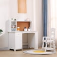 thumbnail image 1 of BeesClover Kids Study Desk and Chair Set, Children's Learning Table with Bookshelf, Bulletin Board, Cabinets & Drawer, 1 of 6