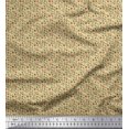 thumbnail image 1 of Soimoi Beige Poly Georgette Fabric Artistic Leaf & Floral Print Sewing Fabric Yard 52 Inch Wide, 1 of 5