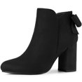 thumbnail image 1 of Unique Bargains Bottines à Talon Épais pour Femme à Bout Rond avec Nœud Décoratif, 1 of 7