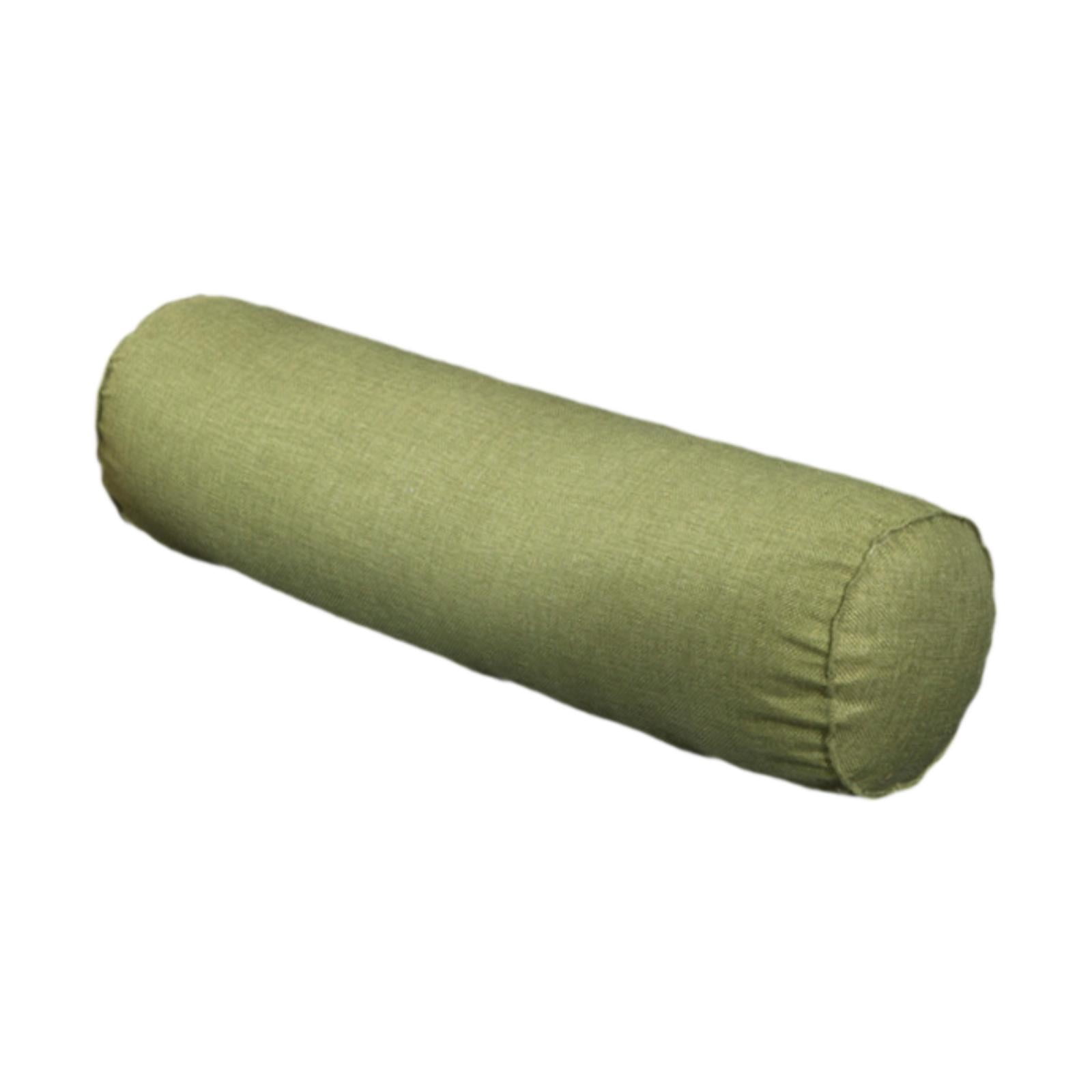 Lipstore Round Cylindrical Pillow Bolster Cushion Accessories Back Support Washable Cover Green