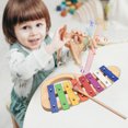 thumbnail image 3 of Amdohai Wood Pine Xylophone 8-Note Glockenspiel 3mm Colorful Aluminum Plate, 3 of 6