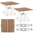 thumbnail image 1 of Costway 2 Pack Patented Folding Camping Table with Wood-grain Tabletop Aluminum Frame Carrying Bag Patented, 1 of 10