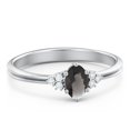 thumbnail image 1 of Birthstone Oval Ring with Shoulder Accents - Smokey Quartz (June), 1 of 5