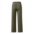 thumbnail image 4 of RKSTN Mens Pants Loose Soft New Linen Pants Drawstring Elastic Solid Color Loose Casual Trousers Outdoor Hiking Workout Pants, 4 of 4