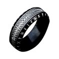 thumbnail image 1 of kurtrusly Unique Vintage Steel Ring Suitable For All Genders Gifts For Friends Metal Ring For Men Vintage Rings All black 11 1Set, 1 of 6