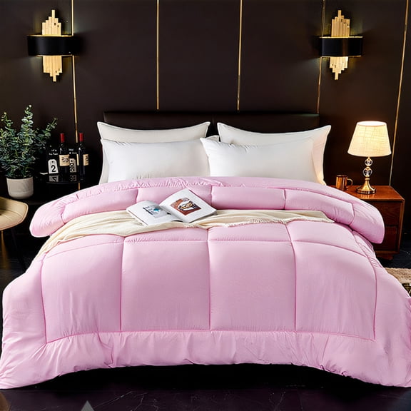 ZZkhGO All Season Lightweight Bed Quilt, Machine Washable Down Alternative Comforter, Soft Breathable Quilted Blanket 59x79 Inches