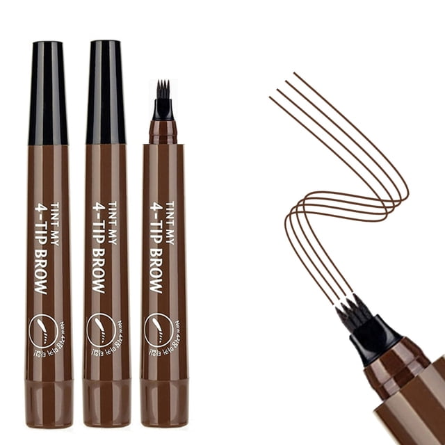 Eyebrow Pen - Waterproof Microblading Eyebrow Pen,Long Lasting,Easily Create Natural Eyebrow Makeup,Dark Brown
