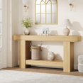 thumbnail image 3 of Long Console Table, 2-Tier Farmhouse Sofa Table Behind Couch, Rectangular Accent Console with Storage for Hallway Foyer Entrance, 3 of 7