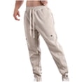 thumbnail image 1 of FAIWAD Mens Sweatpants Elastic High Waist Drawstring Workout Joggers Pants Button up Outdoor Trousers, 1 of 4