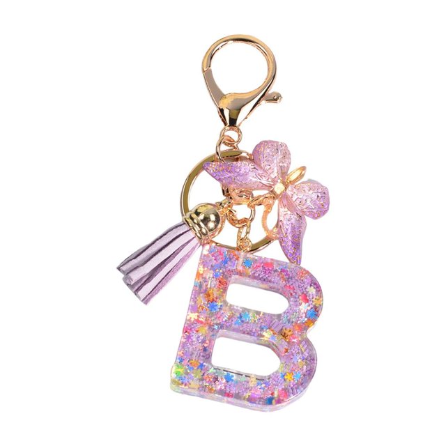 lionlar Porte-Clés en Résine Ornements Filles Femmes Cadeaux Alphabet Anglais Porte-Clés B B