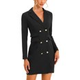 thumbnail image 1 of INSPIRE CHIC Robe Blazer pour Femme Élégante à Manches Longues Robe de Bureau avec Poches Noir TG, 1 of 6