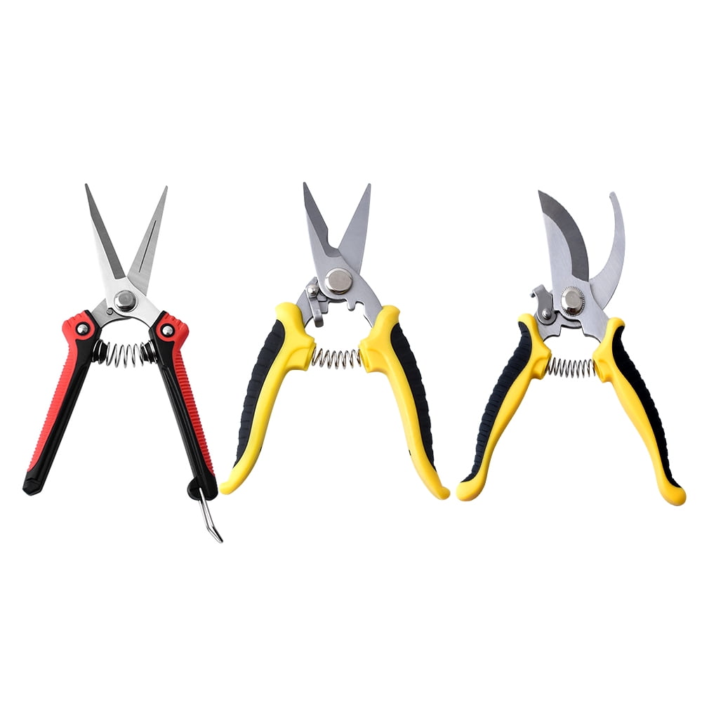 TFixol 3 PCS Pruning Shears for Gardening Tree Trimming Hand Pruner Manual Garden Secateurs Branch Cutter Stainless Steel