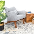thumbnail image 4 of Gatsby Mid-Century Modern Tight Back Fabric Upholstered Armchair in Light Gray, 4 of 8