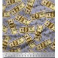thumbnail image 1 of Soimoi Rayon Fabric Dollar Currency Note & Leaves Print Fabric by The Yard 42 Inch Wide, 1 of 3