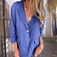 thumbnail image 4 of MIASHUI Loose Fit Solid Color Button-Up Notched Collar Linen Blend Blazer Cardigan for Women Bohemian Style Lightweight Jacket Blue,XXXXXL, 4 of 7