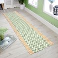 thumbnail image 2 of Casavani Handblock Printed Cotton Dhurrie Hallway Stair Runner Rug Home Decor Kilim Rug, Green 3x10 feet, 2 of 6