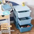 thumbnail image 4 of Qaba 3 Tier Kids Toy Organizer with 3 Plastic Storage Bins, Blue, 4 of 10
