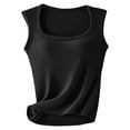 thumbnail image 3 of Gpoecd Womens Tank Tops Ribbed Shelf Bra Camisole Adjustable Spaghetti Strap Basic Layer Plus Size Camisole Tops for Women Black,L, 3 of 3