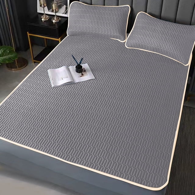 Chmadoxn Natural Emulsion Foam Bedspread Set Breathable Responsive Support Dark Gray