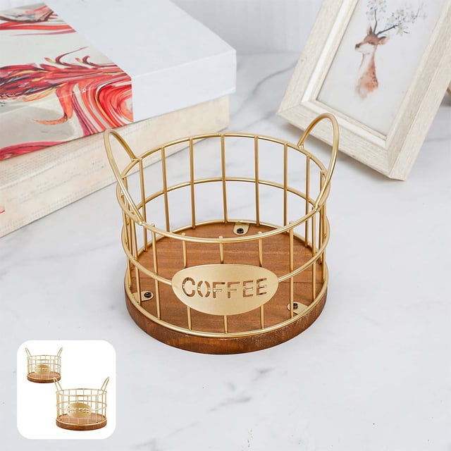Amzcrzy Coffee Bar Accessories Storage Basket Coffee Capsule Storage Basket Iron Desktop Table Storage Basket Kitchen Coffee Storage Basket Tea Bag Organizer Coffee Organizer Station
