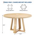 thumbnail image 4 of 47 Inch Modern Farmhouse Round Dining Table for 4-6, Sturdy Cross Base Space-Saving Table for Kitchen & Dining Room, 4 of 9