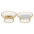 thumbnail image 1 of Abbracc 2pcs Modern Creative Iron Fruit Baskets Decorative Round Tray Container Kitchen 30cmGlass 25cm, 1 of 9