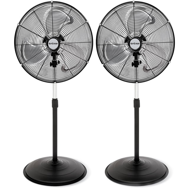 Hurricane Pro Series Ventilateur sur Pied Oscillant à Grande Vitesse de 20”, Lot de 2