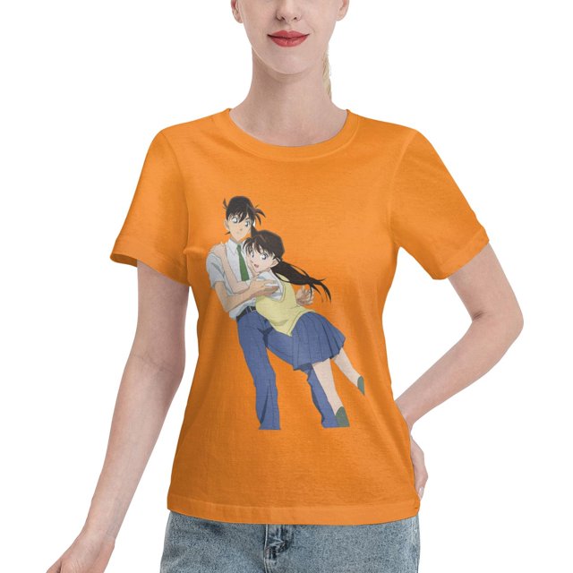 T-Shirt Basique à Manches Courtes pour Femmes Conan and Xiaolan