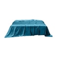 thumbnail image 2 of weibbin Solid Color Silky Satin Bed Sheet 66.93x90.55 Inch Cooling Breathable Wrinkle Resistant Blue, 2 of 6