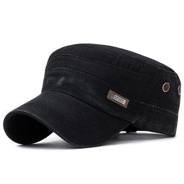 Casquettes Militaires en Coton Lavé pour Hommes, Chapeau Militaire Ajustable, Casquette Plate Élégante