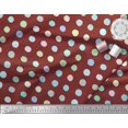 thumbnail image 3 of Soimoi Red Rayon Fabric Circle Geometric Fabric Prints By Yard 56 Inch Wide, 3 of 5