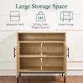 thumbnail image 2 of Best Choice Products Arched 2-Door Rattan Cabinet, Sideboard, Buffet, w/ Cord Cutout, Adjustable Storage Shelf - Natural, 2 of 8