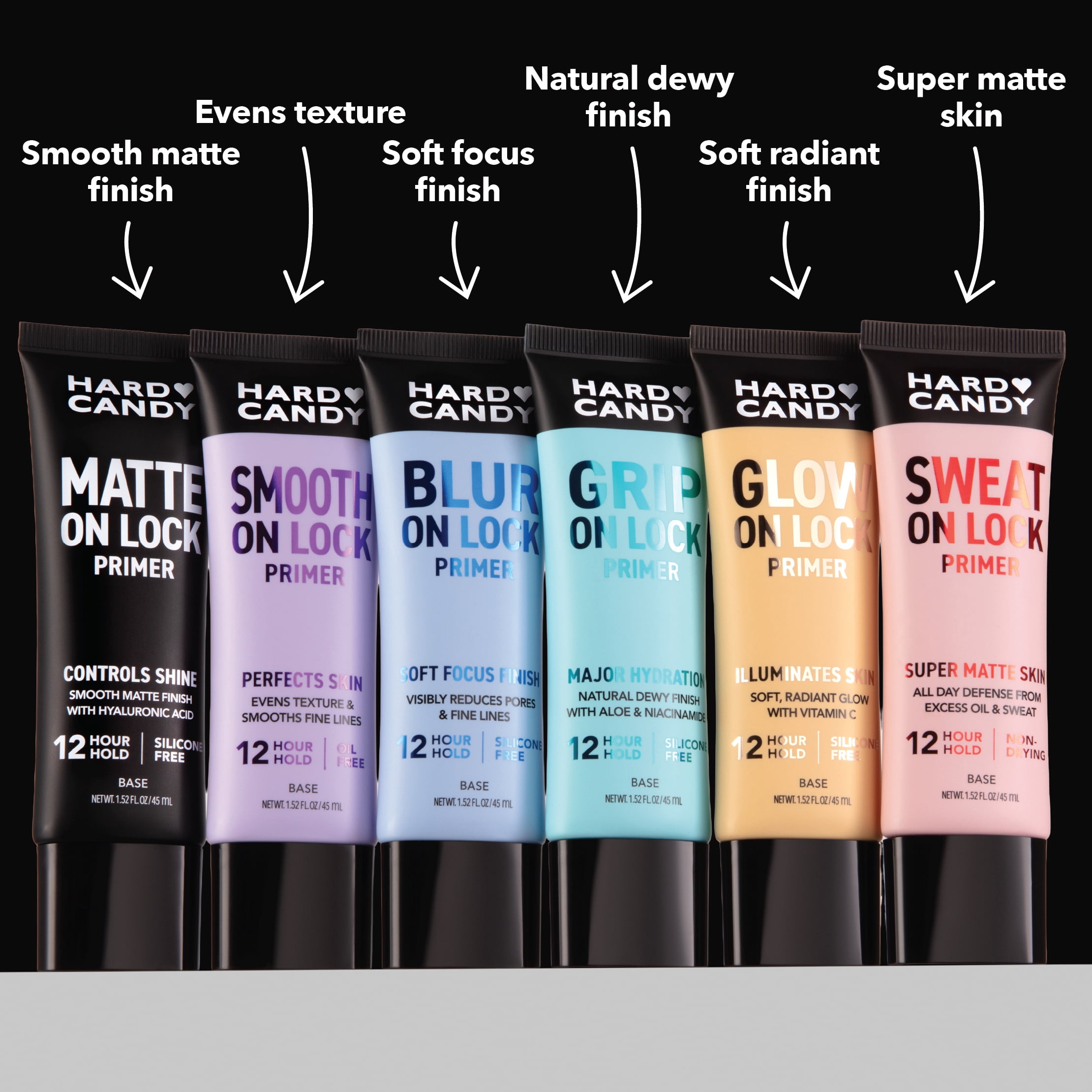 Hard Candy Matte On Lock Base de teint anti-brillance à base d'eau, contrôle du sébum, argile de kaolin, tenue 12 h