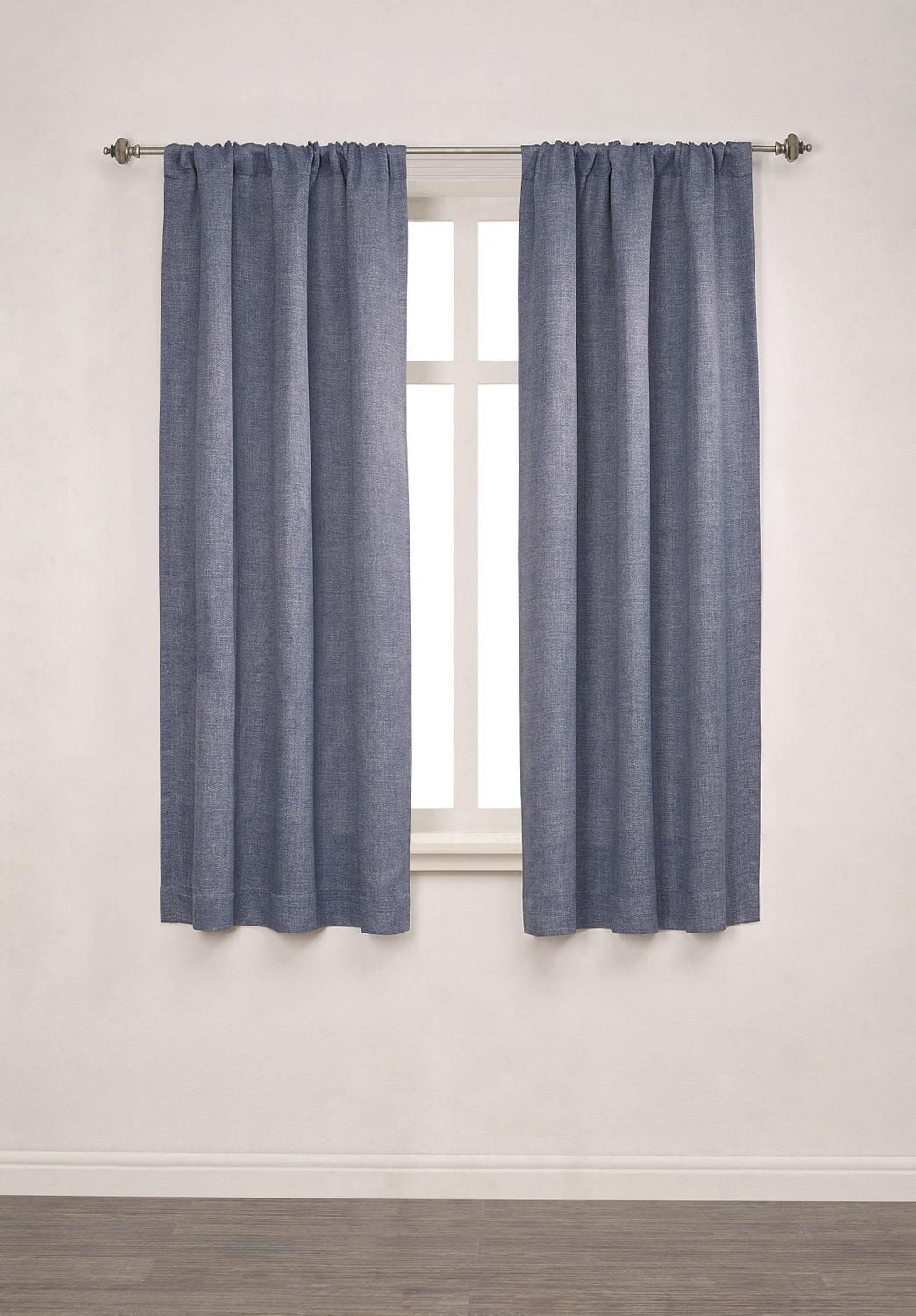 Mainstays Chambray Blackout 63" Window Curtains Panel Pair