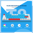 thumbnail image 4 of HAOAN T8 Clavier de Jeu 60 % 68 Touches Compact Mini Clavier Mécanique Filaire avec 18 Commutateurs Bleus Rétroéclairés RVB Chroma Câble de Clavier Bobiné USB-C pour PC Portable Mac XBOX - Bleu Blanc, 4 of 7