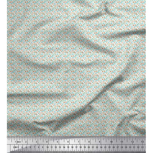 Soimoi Cotton Poplin Fabric Floral Shirting Decor Fabric Printed Yard 42 Inch Wide