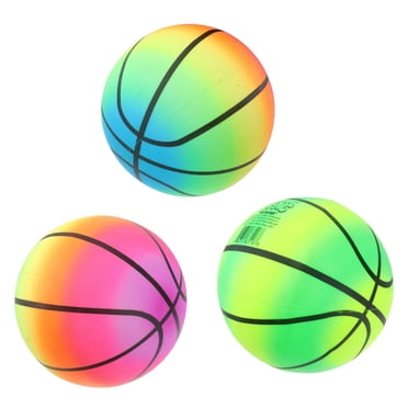 Bamboohart 3 Pcs Balles Arc-en-Ciel 16 cm Élastiques Écologiques en PVC pour la Plage Balle de Jeu Kickball Balle à Rabat Jouet pour Enfants pour Activités de Terrain de Jeu Intérieur Extérieur (Motif Aléatoire)