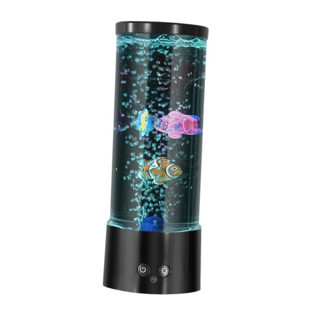 Bunblic Fish Lamp Table Lamp Decor USB Power Desktop Home Jellyfish Tank, Office, Bedroom, LED Fish Night Light Aquarium Light
